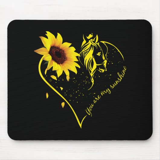 Du bist meine Sonnenblume und mein Pferd Mousepad (Vorne)