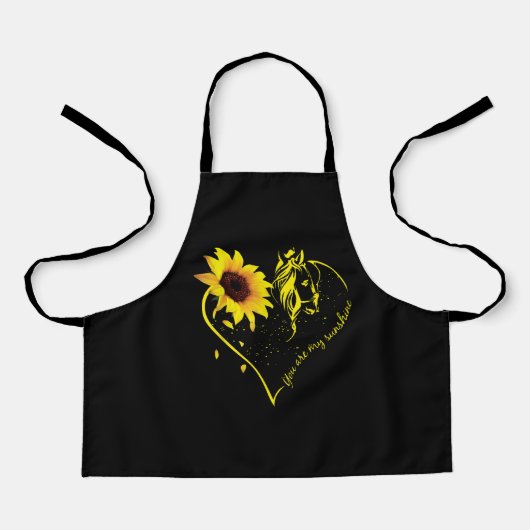 Du bist meine Sonnenblume und mein Pferd Schürze (Vorderseite)