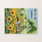 Du bist meine Sonnenblumen und Katzen Puzzle (Horizontal)