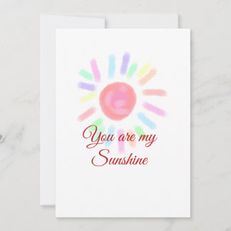 Du bist meine sonnenfarbene, farbige Aquarellpaste Einladung
