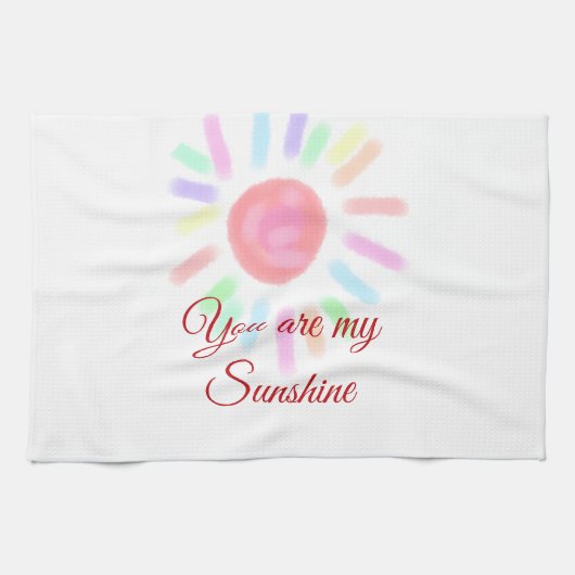 Du bist meine sonnenfarbene, farbige Aquarellpaste Geschirrtuch (Horizontal)