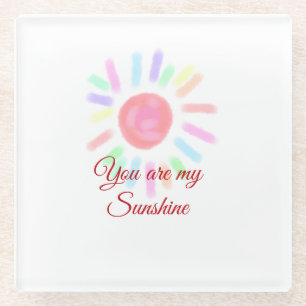 Du bist meine sonnenfarbene, farbige Aquarellpaste Glasuntersetzer