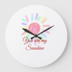 Du bist meine sonnenfarbene, farbige Aquarellpaste Große Wanduhr