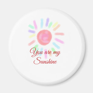 Du bist meine sonnenfarbene, farbige Aquarellpaste Magnet