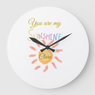 Du bist meine sonnengelbe orange Sonnenstrahlen hi Große Wanduhr