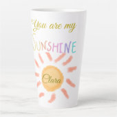 Du bist meine sonnengelbe orange Sonnenstrahlen hi Milchtasse (Vorderseite)