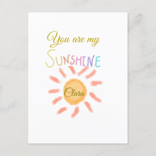 Du bist meine sonnengelbe orange Sonnenstrahlen hi Postkarte