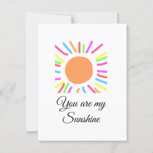 Du bist meine sonnengelbe orange Sonnenstrahlen hi Postkarte
