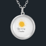 Du bist meine sonnengelbe orange Sonnenstrahlen hi Versilberte Kette<br><div class="desc">Entwurf</div>