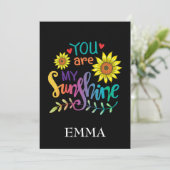 Du bist meine Sonnenschein-Geburtstagskarte Einladung (Stehend Vorderseite)