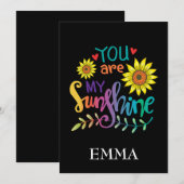 Du bist meine Sonnenschein-Geburtstagskarte Einladung (Vorne/Hinten)