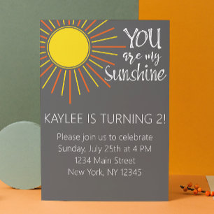 Du bist meine Sonnenschein zum Geburtstag Einladung