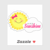 Du bist meine Sonnenscheinsonne Aufkleber (Blatt)