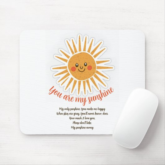 Du bist meine sonnigen Texte Mousepad (Mit Mouse)