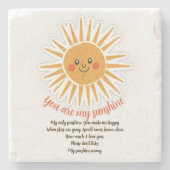 Du bist meine sonnigen Texte Steinuntersetzer (Vorderseite)