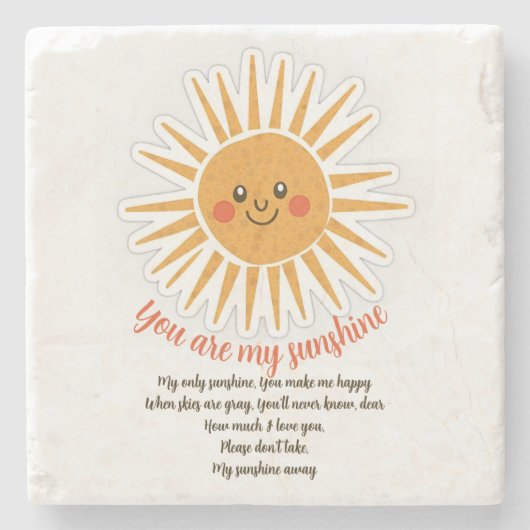 Du bist meine sonnigen Texte Steinuntersetzer (Vorderseite)