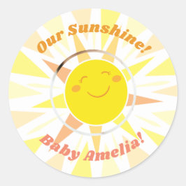 Du bist meine Sunshine Baby Ankündigung Runder Aufkleber