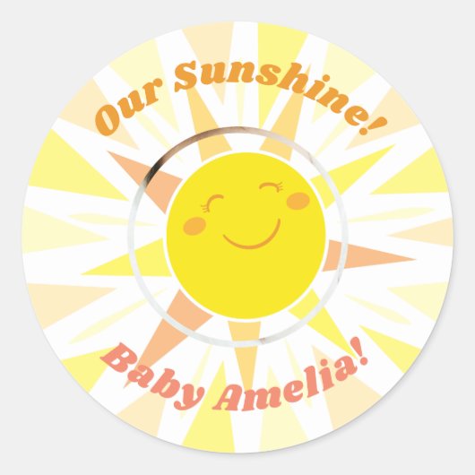 Du bist meine Sunshine Baby Ankündigung Runder Aufkleber (Vorderseite)