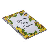 Du bist meine Sunshine Happy Bird Sonnenblumen Notizblock (Rechte Seite)