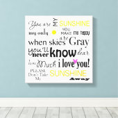 Du bist meine Sunshine Leinwand Word Art (Insitu (Holzboden))