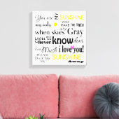 Du bist meine Sunshine Leinwand Word Art (Insitu (Wohnzimmer))