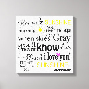 Du bist meine Sunshine Leinwand Word Art