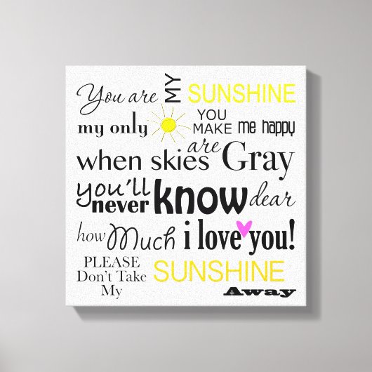 Du bist meine Sunshine Leinwand Word Art (Vorderseite)