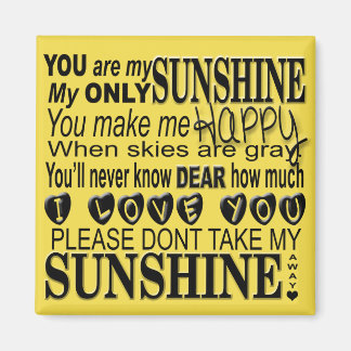 Du bist meine Sunshine Typografie Magnet