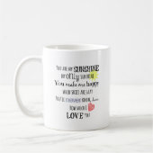 Du bist meine Sunshine Word Art Typografie Kaffeetasse (Links)