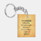 Du bist meine Sunshine Word Art Typografie Schlüsselanhänger (Vorderseite links)