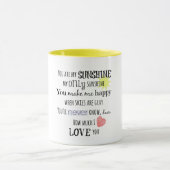 Du bist meine Sunshine Word Art Typografie Tasse (Zentrum)