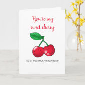 Du bist meine süße Kirsche Karte (Gelbe Blume)