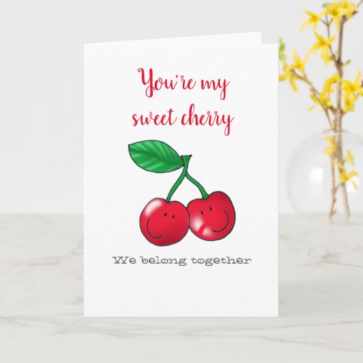 Du bist meine süße Kirsche Karte (Gelbe Blume)