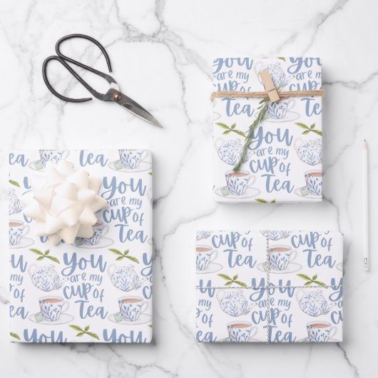 Du bist meine Tasse Teewaschpapier Geschenkpapier Set (Vorderseite)