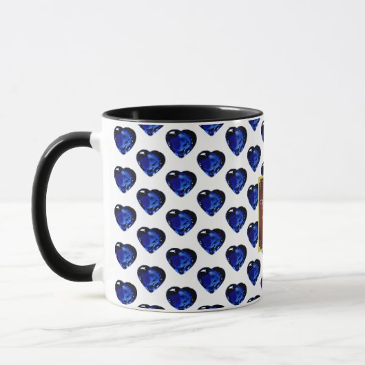 Du bist meine Valentine Blue Heart Sapphire Coffee Tasse (Links)