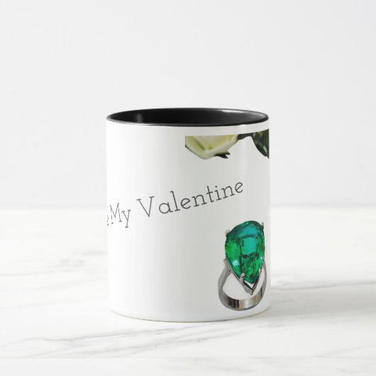 Du bist meine Valentine Emerald Ring Coffee Tasse (Zentrum)