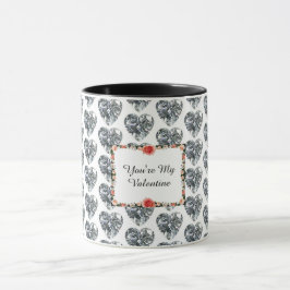 Du bist meine Valentine Heart Diamond Coffee Tasse