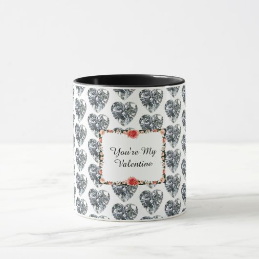 Du bist meine Valentine Heart Diamond Coffee Tasse (Zentrum)