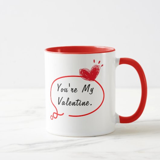 Du bist meine Valentine Individuelle Name Tasse fü (Rechts)
