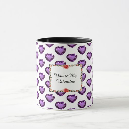 Du bist meine Valentine Pink Heart Coffee Tasse (Zentrum)