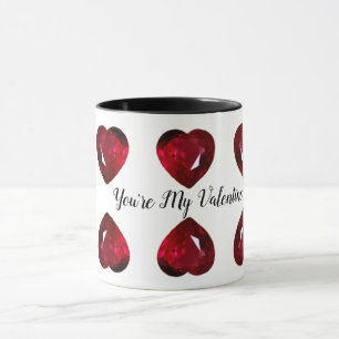 Du bist meine Valentine Ruby Heart Coffee Tasse