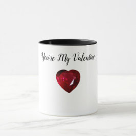 Du bist meine Valentine Ruby Heart Coffee Tasse