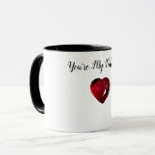 Du bist meine Valentine Ruby Heart Coffee Tasse (Vorderseite Links)