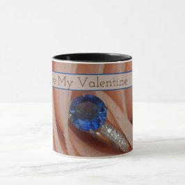 Du bist meine Valentine Sapphire Ring Coffee Tasse