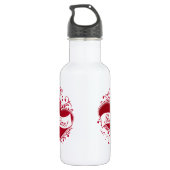 Du bist meins! Rote Herzen Trinkflasche (Rückseite)