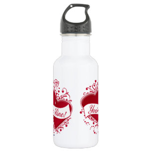 Du bist meins! Rote Herzen Trinkflasche
