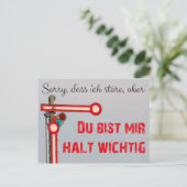 Du bist mir wichtig halt! postkarte (Stehend Vorderseite)