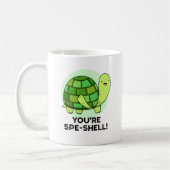 Du bist Muschel Funny Tortoise Pun Kaffeetasse (Links)