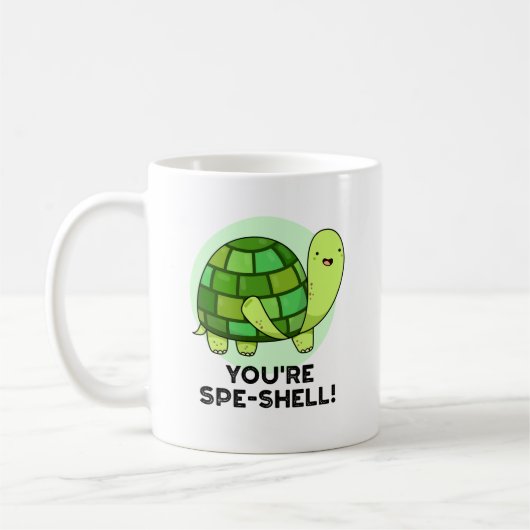 Du bist Muschel Funny Tortoise Pun Kaffeetasse (Links)