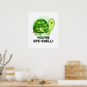 Du bist Muschel Funny Tortoise Pun Poster (Küche)